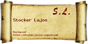 Stocker Lajos névjegykártya
